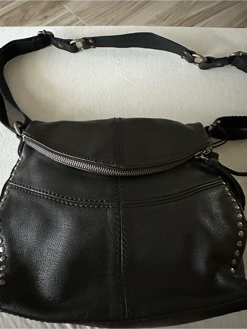 The Sak, Black Leather Crossbody Shoulder Bag